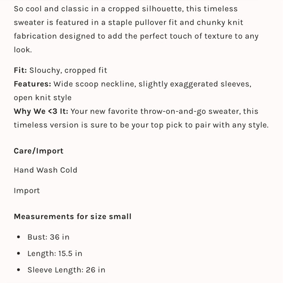 NWT FP Sunset Cloud cropped sweater size small - Picture 8 of 8